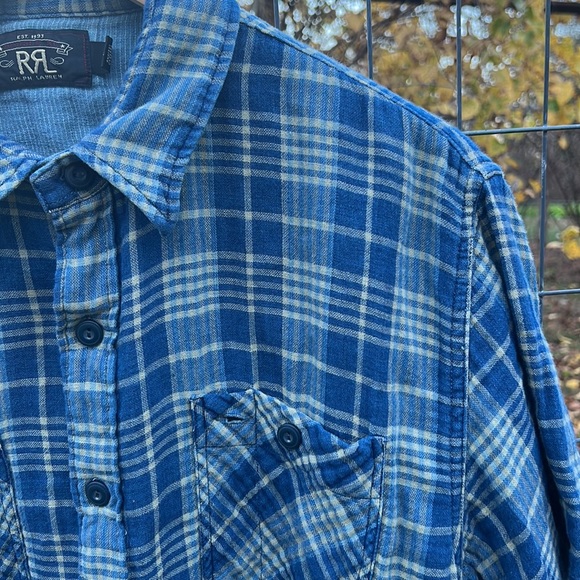 Double Ralph lauren Indigo Plaid Double-Faced Workshirt - Picture 4 of 7
